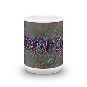 George Mug Dark Rainbow 15oz front view