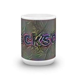 Jackson Mug Dark Rainbow 15oz front view