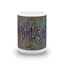 Load image into Gallery viewer, Miles Mug Dark Rainbow 15oz front view
