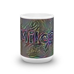 Miles Mug Dark Rainbow 15oz front view