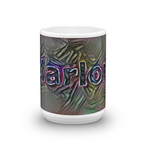 Marlon Mug Dark Rainbow 15oz front view