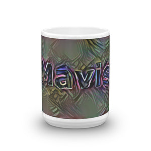Mavis Mug Dark Rainbow 15oz front view