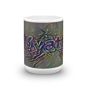 Wyatt Mug Dark Rainbow 15oz front view