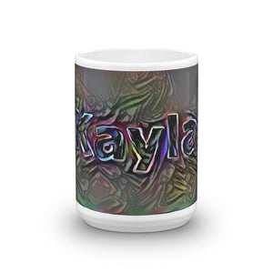 Kayla Mug Dark Rainbow 15oz front view