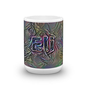 Eli Mug Dark Rainbow 15oz front view