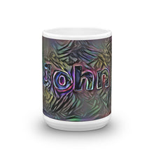 Load image into Gallery viewer, John Mug Dark Rainbow 15oz front view