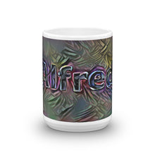 Load image into Gallery viewer, Alfred Mug Dark Rainbow 15oz front view