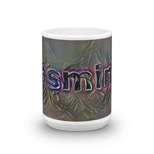 Load image into Gallery viewer, Jasmine Mug Dark Rainbow 15oz front view