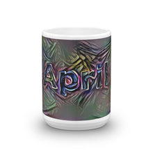 Load image into Gallery viewer, April Mug Dark Rainbow 15oz front view