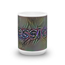 Load image into Gallery viewer, Jessica Mug Dark Rainbow 15oz front view