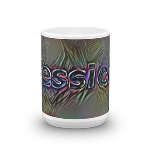 Jessica Mug Dark Rainbow 15oz front view