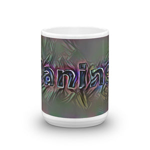 Janine Mug Dark Rainbow 15oz front view