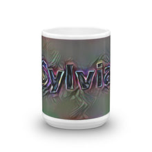 Load image into Gallery viewer, Sylvia Mug Dark Rainbow 15oz front view