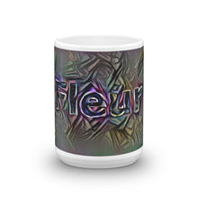 Load image into Gallery viewer, Fleur Mug Dark Rainbow 15oz front view