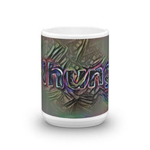 Load image into Gallery viewer, Nhung Mug Dark Rainbow 15oz front view