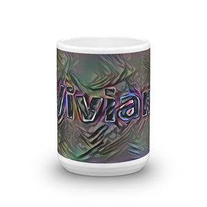 Vivian Mug Dark Rainbow 15oz front view