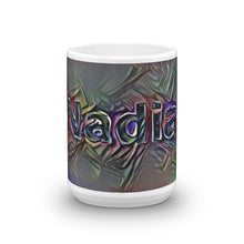 Load image into Gallery viewer, Nadia Mug Dark Rainbow 15oz front view