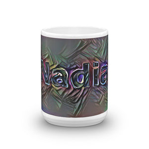 Nadia Mug Dark Rainbow 15oz front view