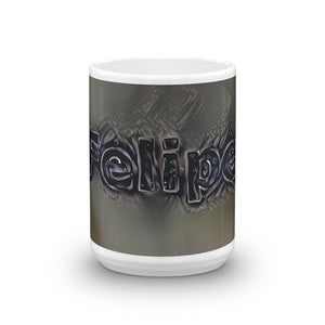 Felipe Mug Charcoal Pier 15oz front view