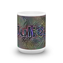 Load image into Gallery viewer, Juliet Mug Dark Rainbow 15oz front view