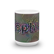 Load image into Gallery viewer, Sophia Mug Dark Rainbow 15oz front view