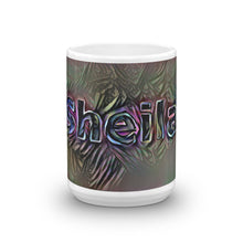 Load image into Gallery viewer, Sheila Mug Dark Rainbow 15oz front view