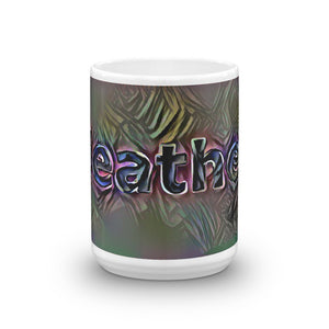 Heather Mug Dark Rainbow 15oz front view