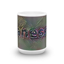 Load image into Gallery viewer, Vanessa Mug Dark Rainbow 15oz front view
