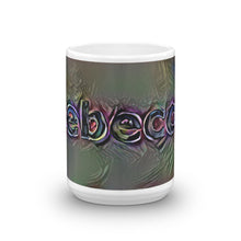 Load image into Gallery viewer, Rebecca Mug Dark Rainbow 15oz front view