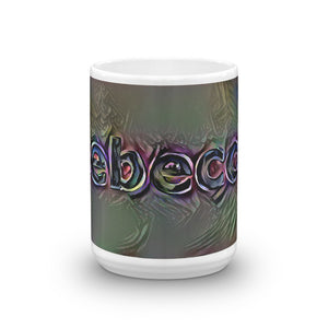 Rebecca Mug Dark Rainbow 15oz front view
