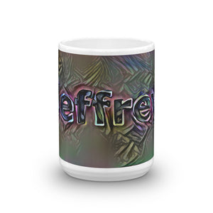 Jeffrey Mug Dark Rainbow 15oz front view