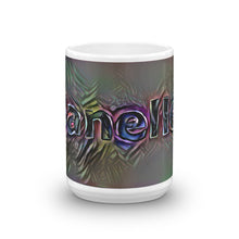 Load image into Gallery viewer, Janelle Mug Dark Rainbow 15oz front view