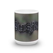 Load image into Gallery viewer, Susie Mug Charcoal Pier 15oz front view