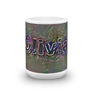 Olivia Mug Dark Rainbow 15oz front view