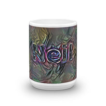 Load image into Gallery viewer, Neil Mug Dark Rainbow 15oz front view