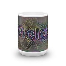 Load image into Gallery viewer, Violet Mug Dark Rainbow 15oz front view