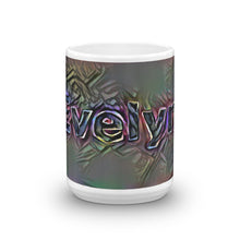 Load image into Gallery viewer, Evelyn Mug Dark Rainbow 15oz front view