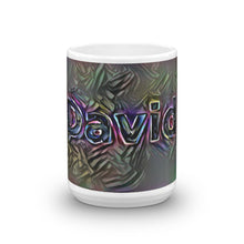 Load image into Gallery viewer, David Mug Dark Rainbow 15oz front view