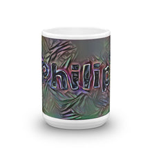 Load image into Gallery viewer, Philip Mug Dark Rainbow 15oz front view