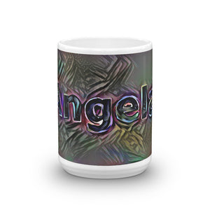 Angela Mug Dark Rainbow 15oz front view