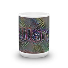 Load image into Gallery viewer, Hilary Mug Dark Rainbow 15oz front view
