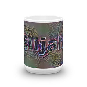 Elijah Mug Dark Rainbow 15oz front view