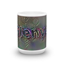 Load image into Gallery viewer, Glenys Mug Dark Rainbow 15oz front view