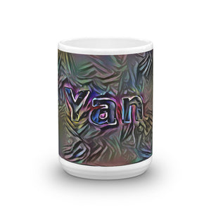 Yan Mug Dark Rainbow 15oz front view