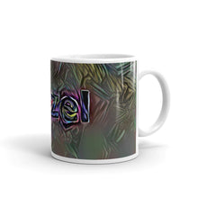 Load image into Gallery viewer, Hazel Mug Dark Rainbow 10oz left view