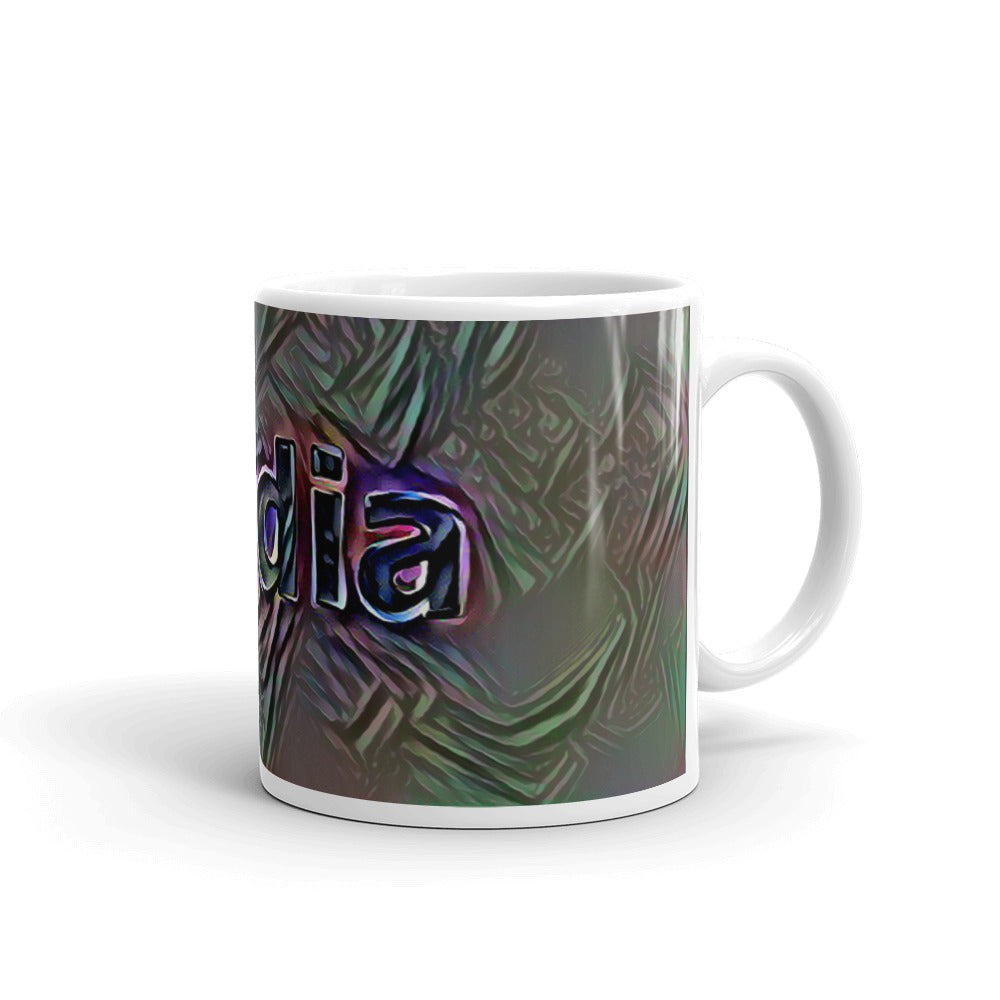 Nadia Mug Dark Rainbow 10oz left view