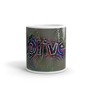 Olive Mug Dark Rainbow 10oz front view