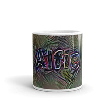 Load image into Gallery viewer, Alfie Mug Dark Rainbow 10oz front view