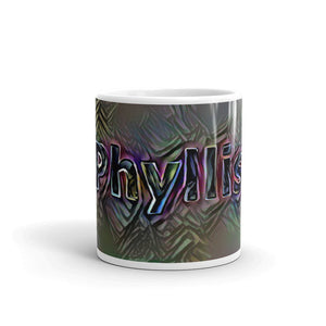 Phyllis Mug Dark Rainbow 10oz front view