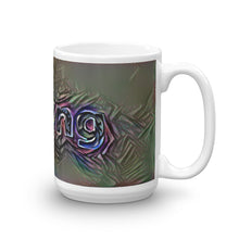 Load image into Gallery viewer, Nhung Mug Dark Rainbow 15oz left view